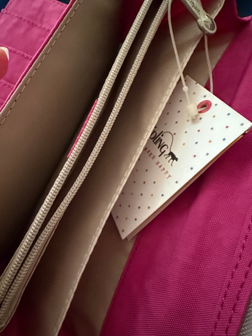 Kipling Hot Pink Canvas Fold Wallet - Picture 10 of 10